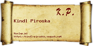Kindl Piroska névjegykártya